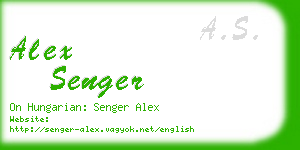 alex senger business card